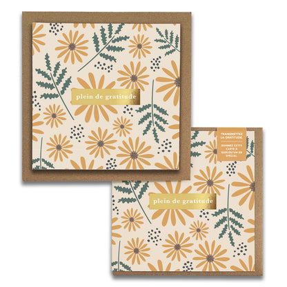 French Hello Daisy Floral Cartes de Gratitude Greeting Card in French