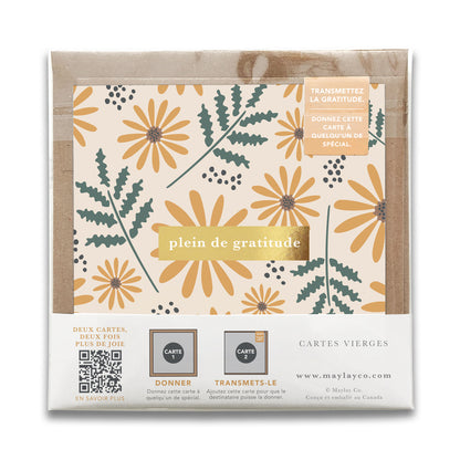 French Hello Daisy Floral "Plein de Gratitude" Cartes de Gratitude Greeting Card