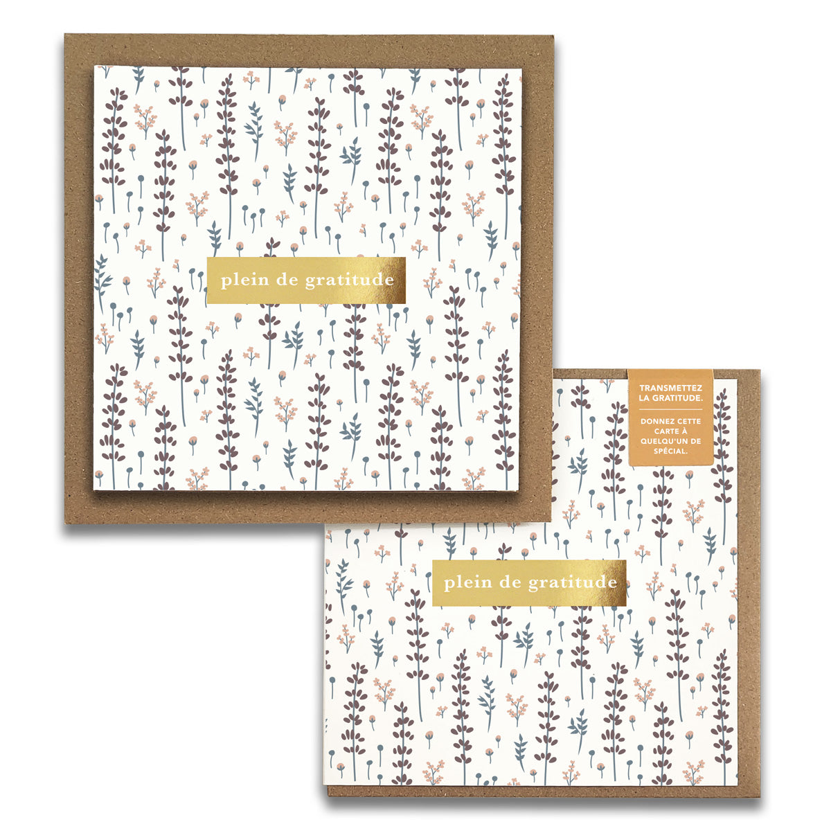 French Lovely Lavender Floral Cartes de Gratitude Greeting Card in French