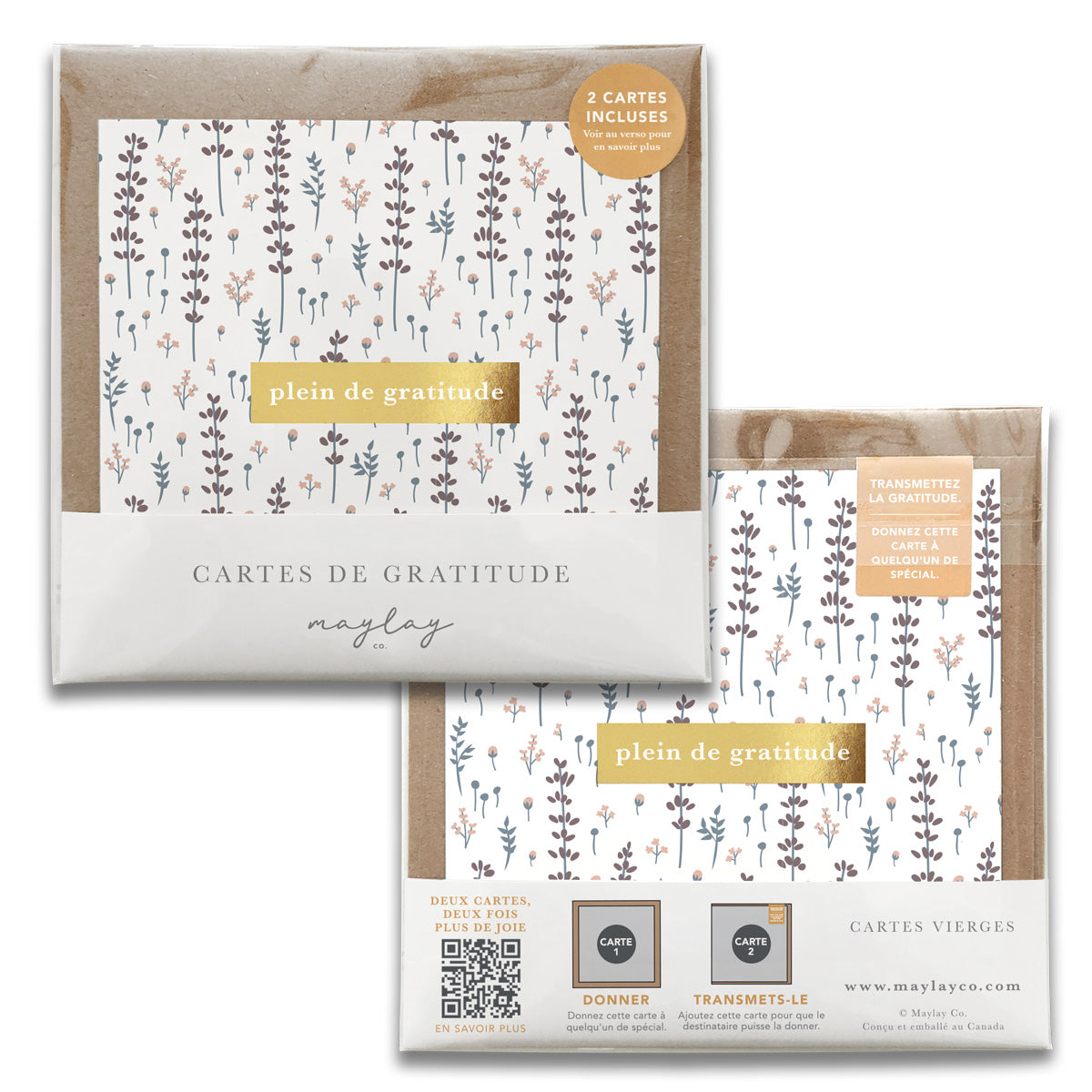 French Lovely Lavender Floral Cartes de Gratitude Greeting Card in French