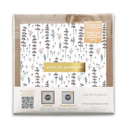 French Lovely Lavender Floral "Plein de Gratitude" Cartes de Gratitude Greeting Card