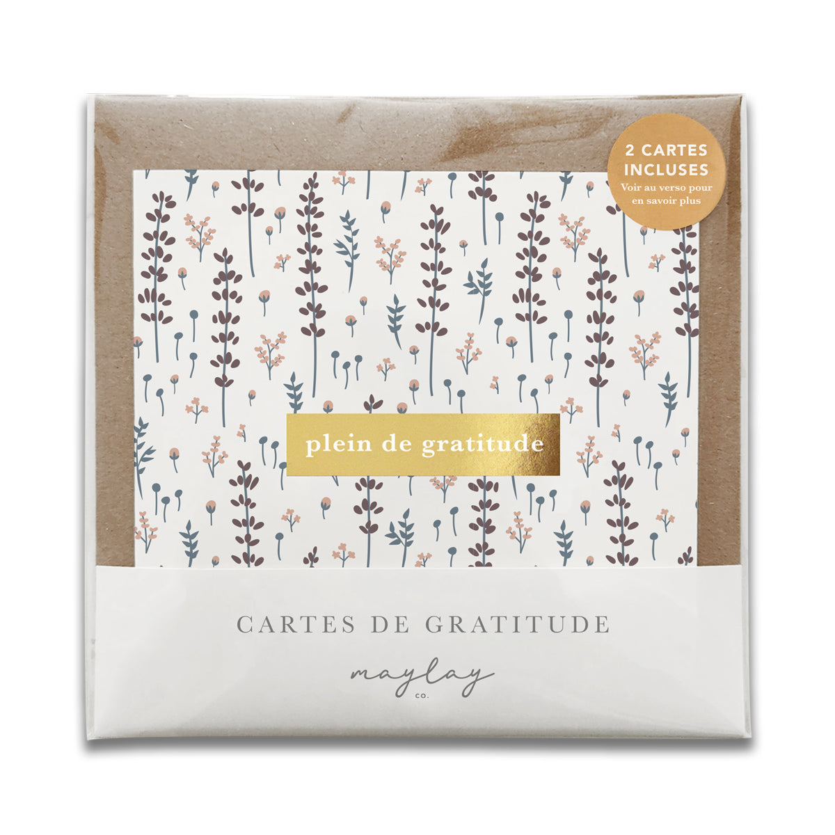 French Lovely Lavender Floral "Plein de Gratitude" Cartes de Gratitude Greeting Card