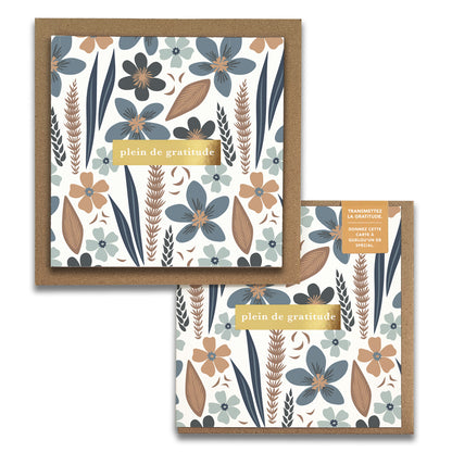French Misty Bloom Floral Cartes de Gratitude Greeting Card in French