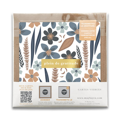 French Misty Bloom Floral "Plein de Gratitude" Cartes de Gratitude Greeting Card