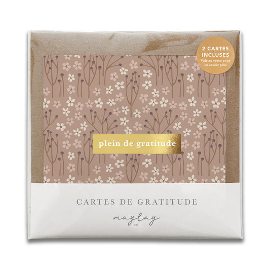 French Tranquility Floral "Plein de Gratitude" Cartes de Gratitude Greeting Card