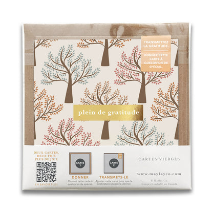 French Walk in the Park Trees "Plein de Gratitude" Cartes de Gratitude Greeting Card