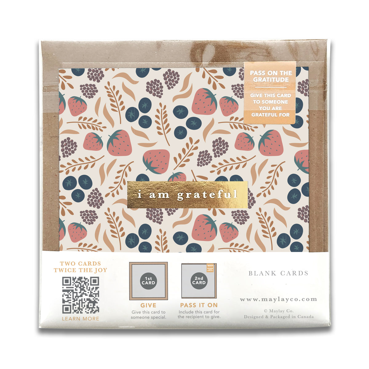 Fruity "I Am Grateful" Gratitude Greeting Cards