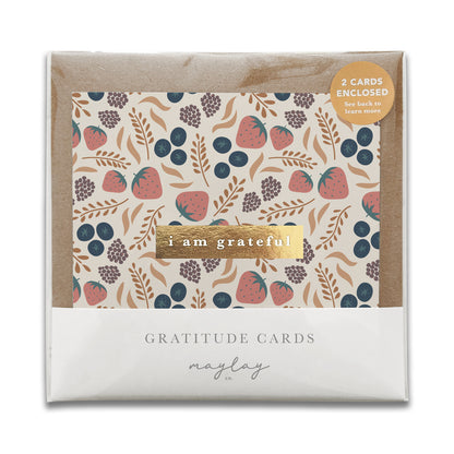 Fruity "I Am Grateful" Gratitude Greeting Cards