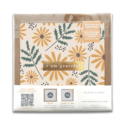 Hello Daisy Floral "I Am Grateful" Gratitude Greeting Cards