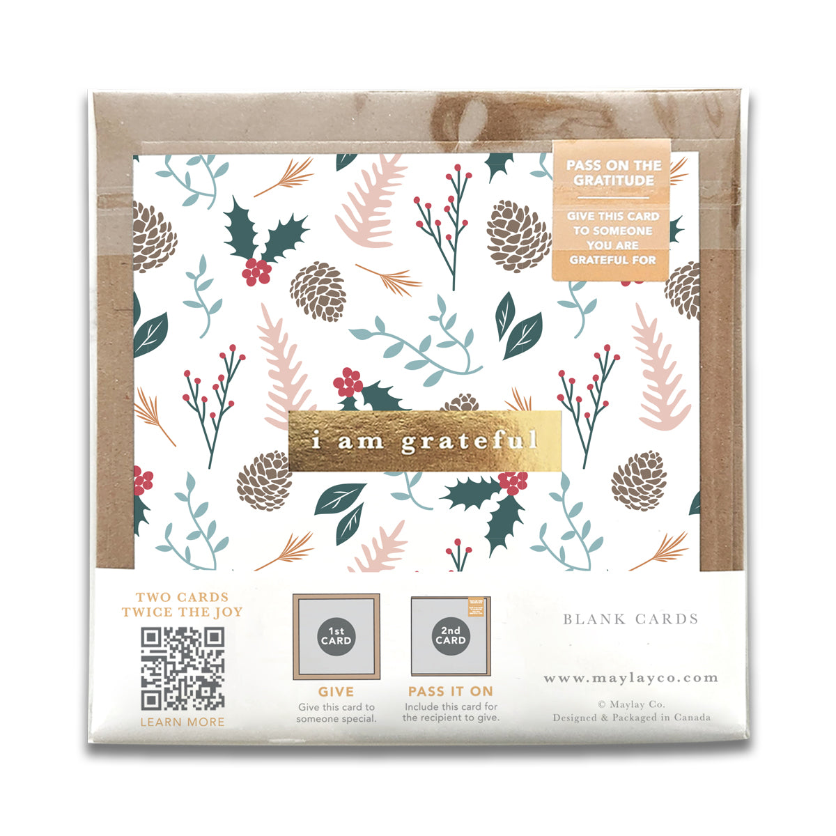 Holiday Foli "I Am Grateful" Gratitude Greeting Cards