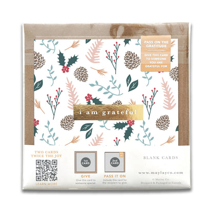 Holiday Foli "I Am Grateful" Gratitude Greeting Cards