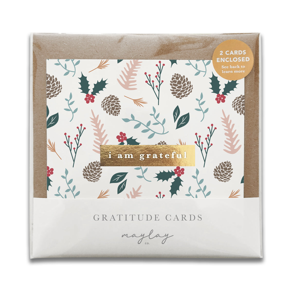 Holiday Foli "I Am Grateful" Gratitude Greeting Cards