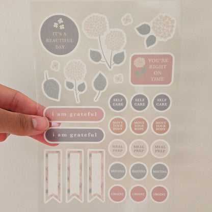 Hydrangeas Floral Washi Planner Sticker Sheet