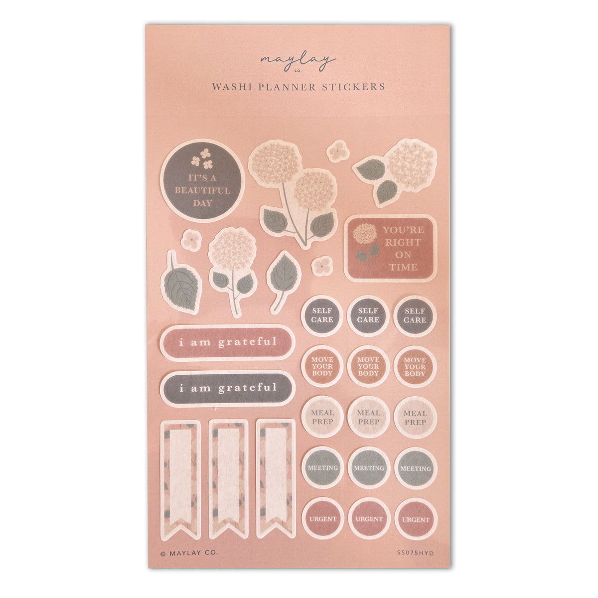 Hydrangeas Floral Washi Planner Sticker Sheet