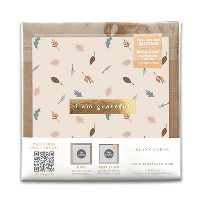 Leaves "I Am Grateful" Gratitude Greeting Cards