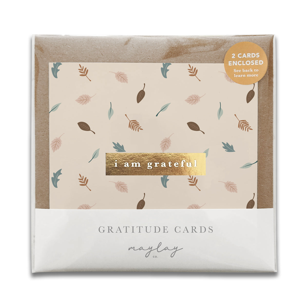 Leaves "I Am Grateful" Gratitude Greeting Cards