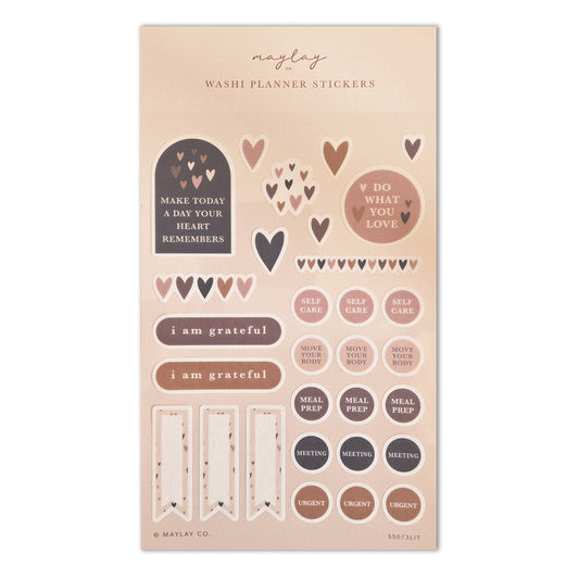 Little Hearts Washi Planner Sticker Sheet