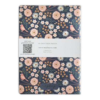 Birdy Floral "I Am Grateful" Jotter Notebook (B6)