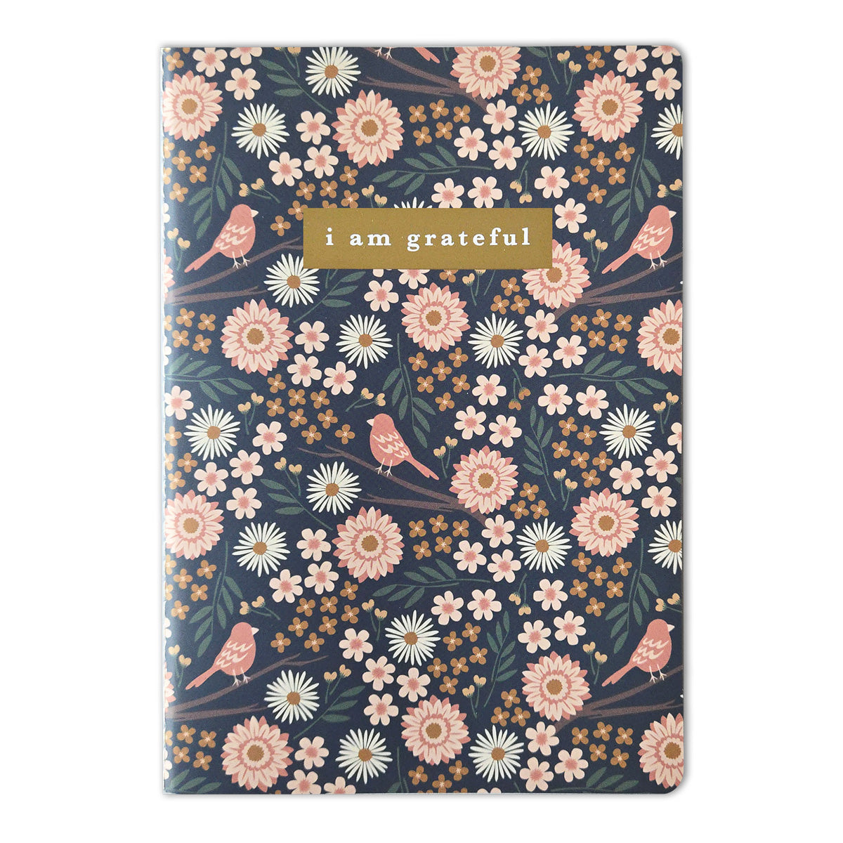 Birdy Floral "I Am Grateful" Jotter Notebook (B6)