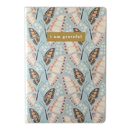 Butterfly Floral "I Am Grateful" Jotter Notebook (B6)
