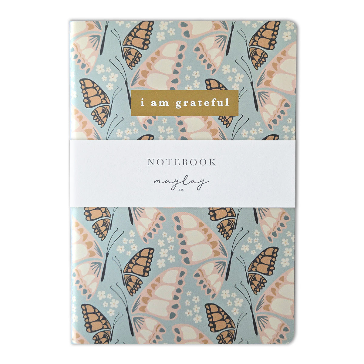 Butterfly Floral "I Am Grateful" Jotter Notebook (B6)