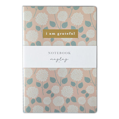 Hydrangeas Floral "I Am Grateful" Jotter Notebook (B6)