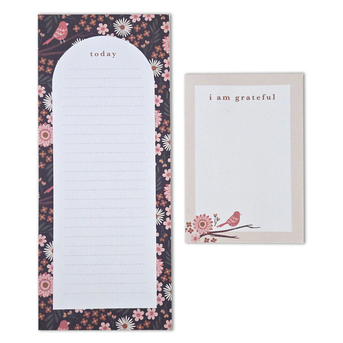 Birdy Floral Gratitude 2Pk Notepad Set