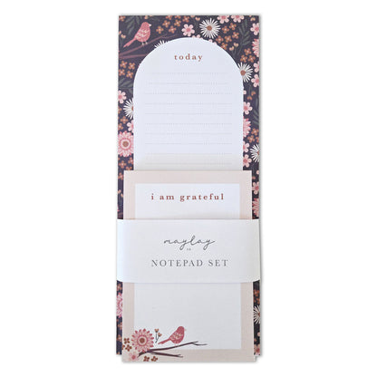 Birdy Floral Gratitude 2Pk Notepad Set