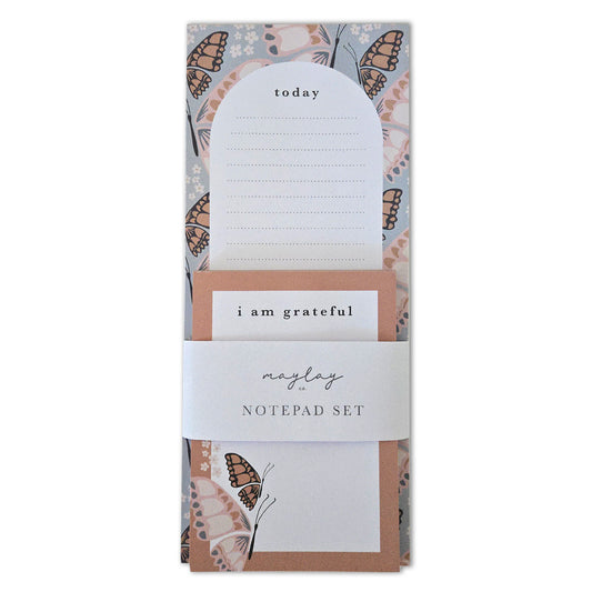 Butterfly Floral Gratitude 2Pk Notepad Set