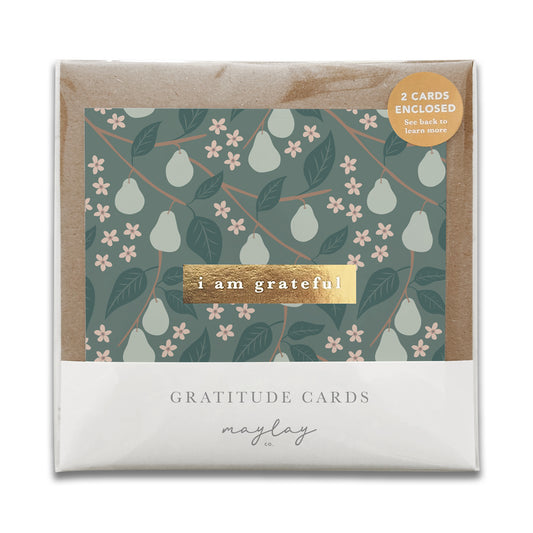Pears Floral "I Am Grateful" Gratitude Greeting Cards
