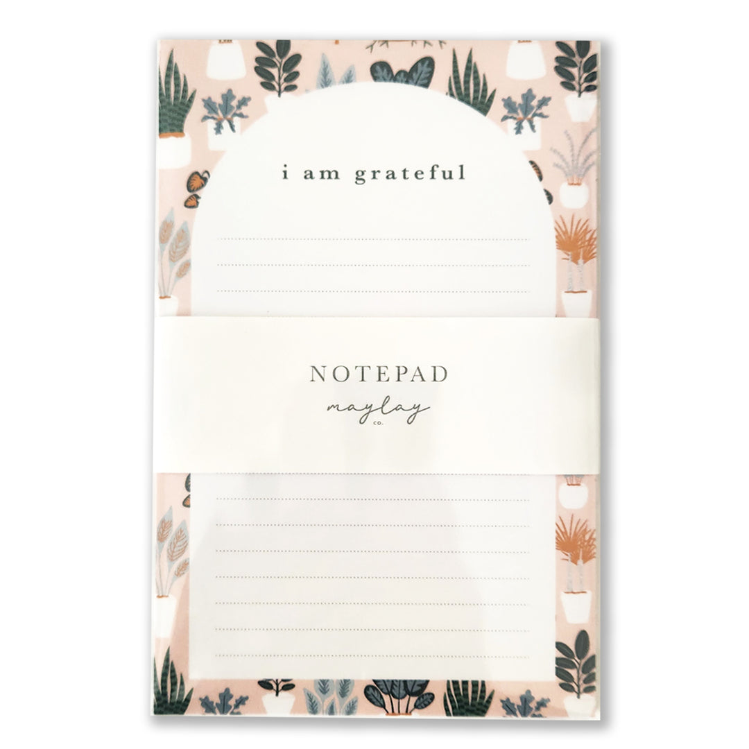 Plant Lover I am Grateful Notepad