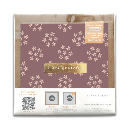 Posy Floral "I Am Grateful" Gratitude Greeting Cards