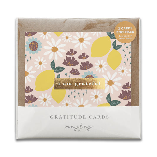 Refreshing Lemons "I Am Grateful" Gratitude Greeting Cards