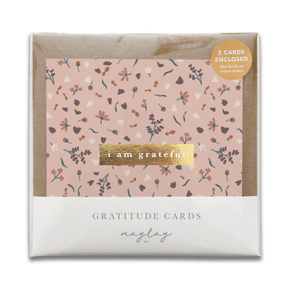 Sachet Floral "I Am Grateful" Gratitude Greeting Cards