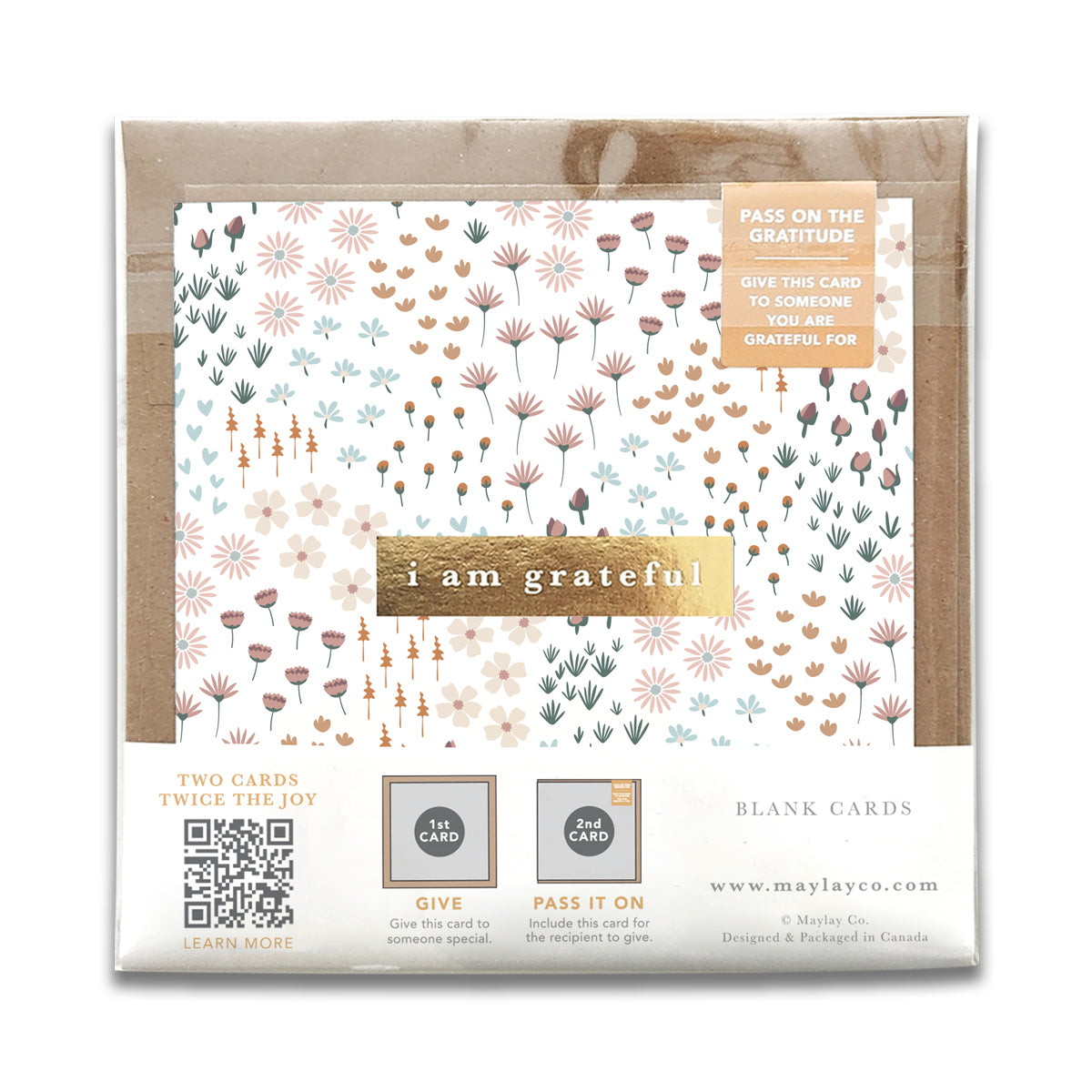 Summerfield Florals "I Am Grateful" Gratitude Greeting Cards