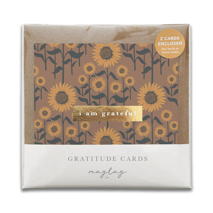 Sunflowers "I Am Grateful" Gratitude Greeting Cards