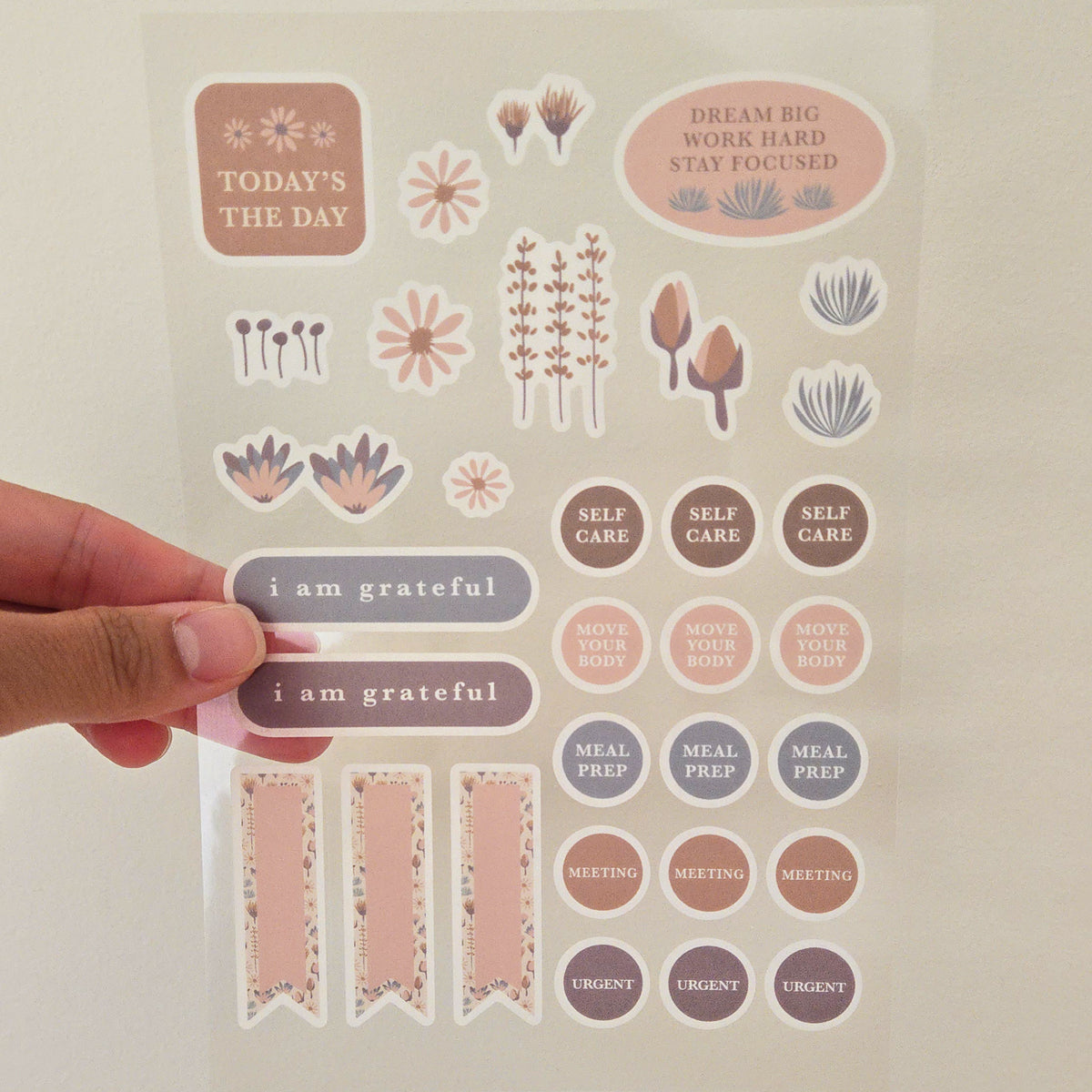 Sweetness Floral Washi Planner Stickers — Mindful Sticker Sheet for Pl ...