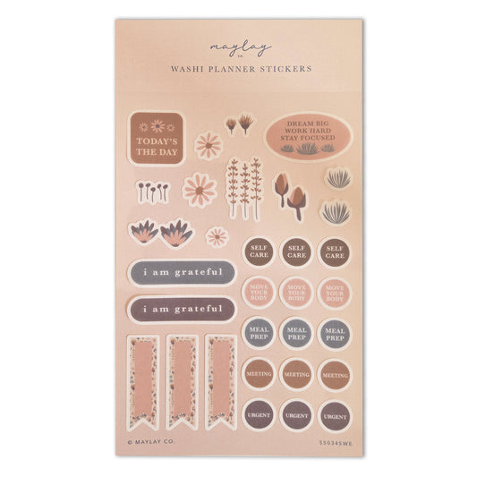 Sweetness Floral Washi Planner Sticker Sheet