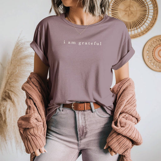 I Am Grateful Unisex Tee Pebble (PRE-ORDER)