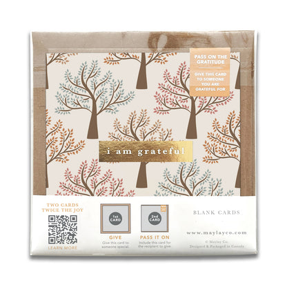 Walk in the Park Trees "I Am Grateful" Gratitude Greeting Cards