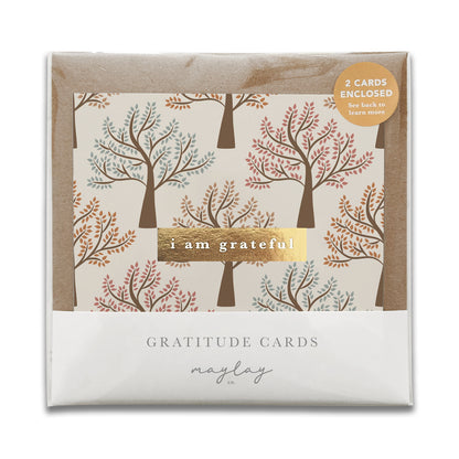 Walk in the Park Trees "I Am Grateful" Gratitude Greeting Cards