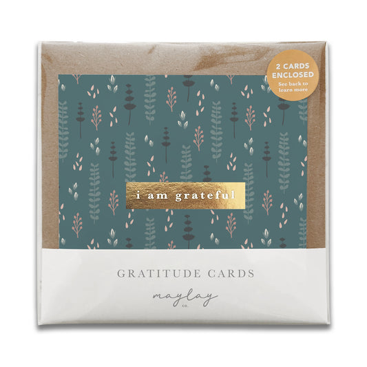 Wallflowers Floral "I Am Grateful" Gratitude Greeting Cards