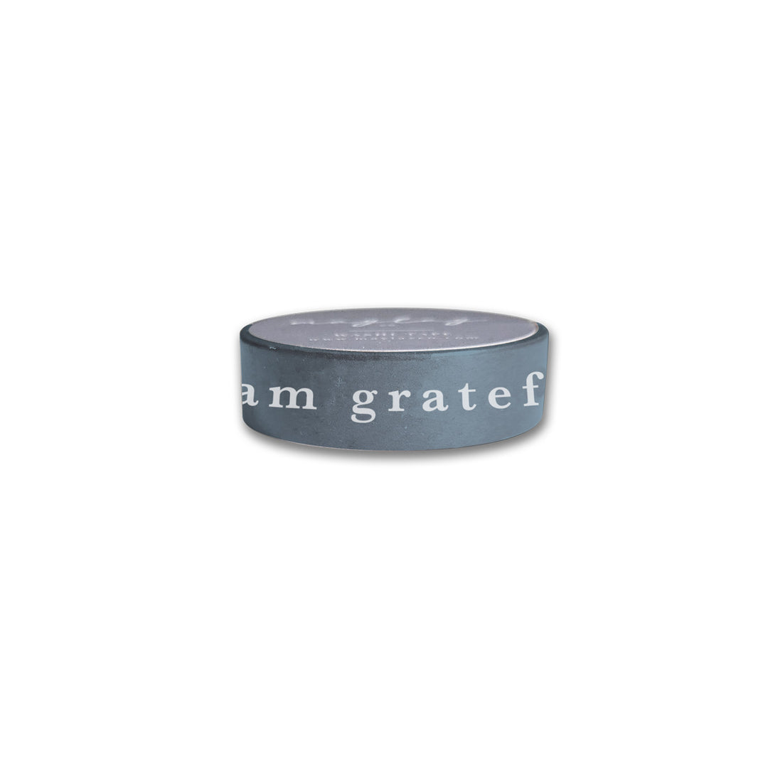 I Am Grateful Washi Tape - Slate Blue