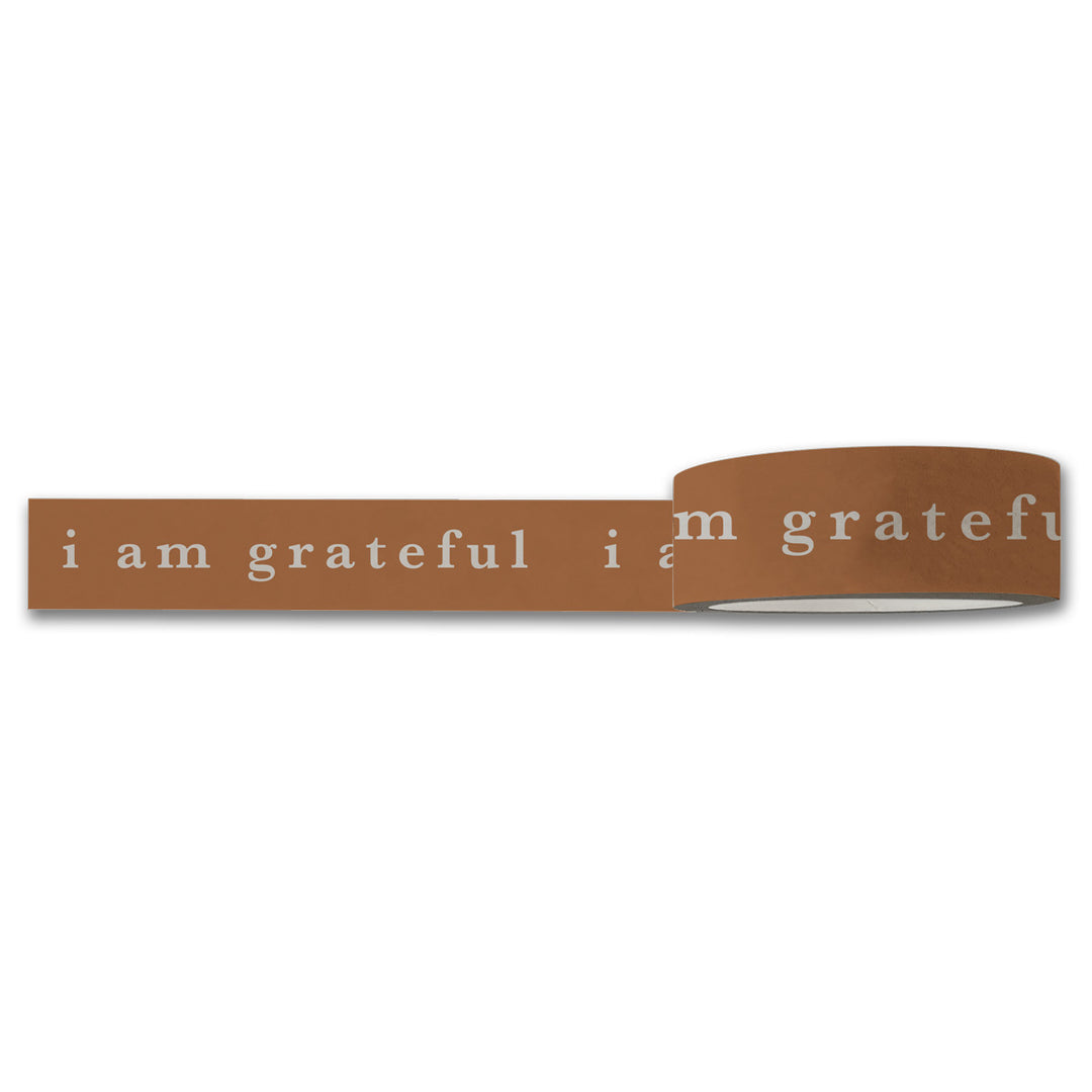 I Am Grateful Washi Tape - Terracotta Brown