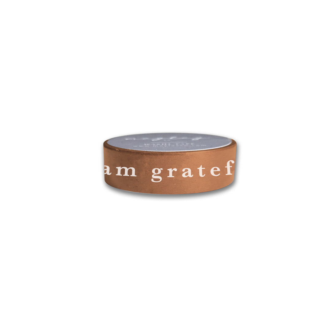 I Am Grateful Washi Tape - Terracotta Brown