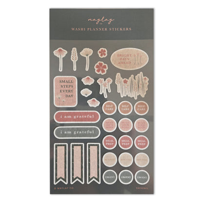 Wildflowers Floral Washi Planner Sticker Sheet