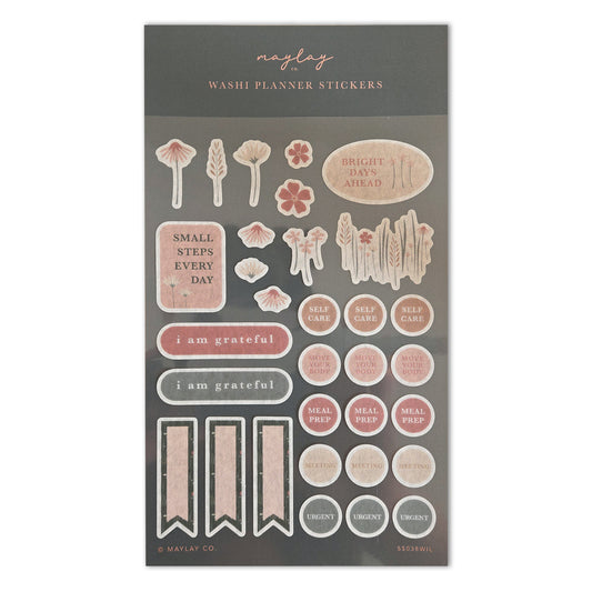 Wildflowers Floral Washi Planner Sticker Sheet