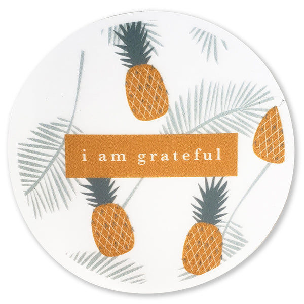 Golden 3" Clear Gratitude Sticker - Maylay Co.