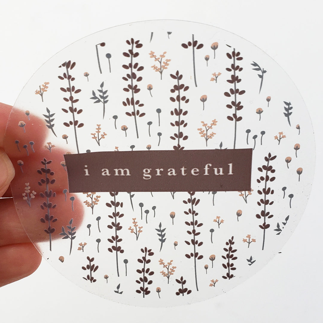 Lovely Lavender 3" Clear Gratitude Sticker - Maylay Co.