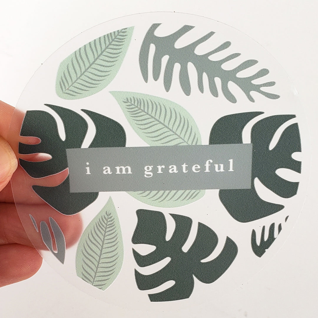 Rainforest 3" Clear Gratitude Sticker - Maylay Co.